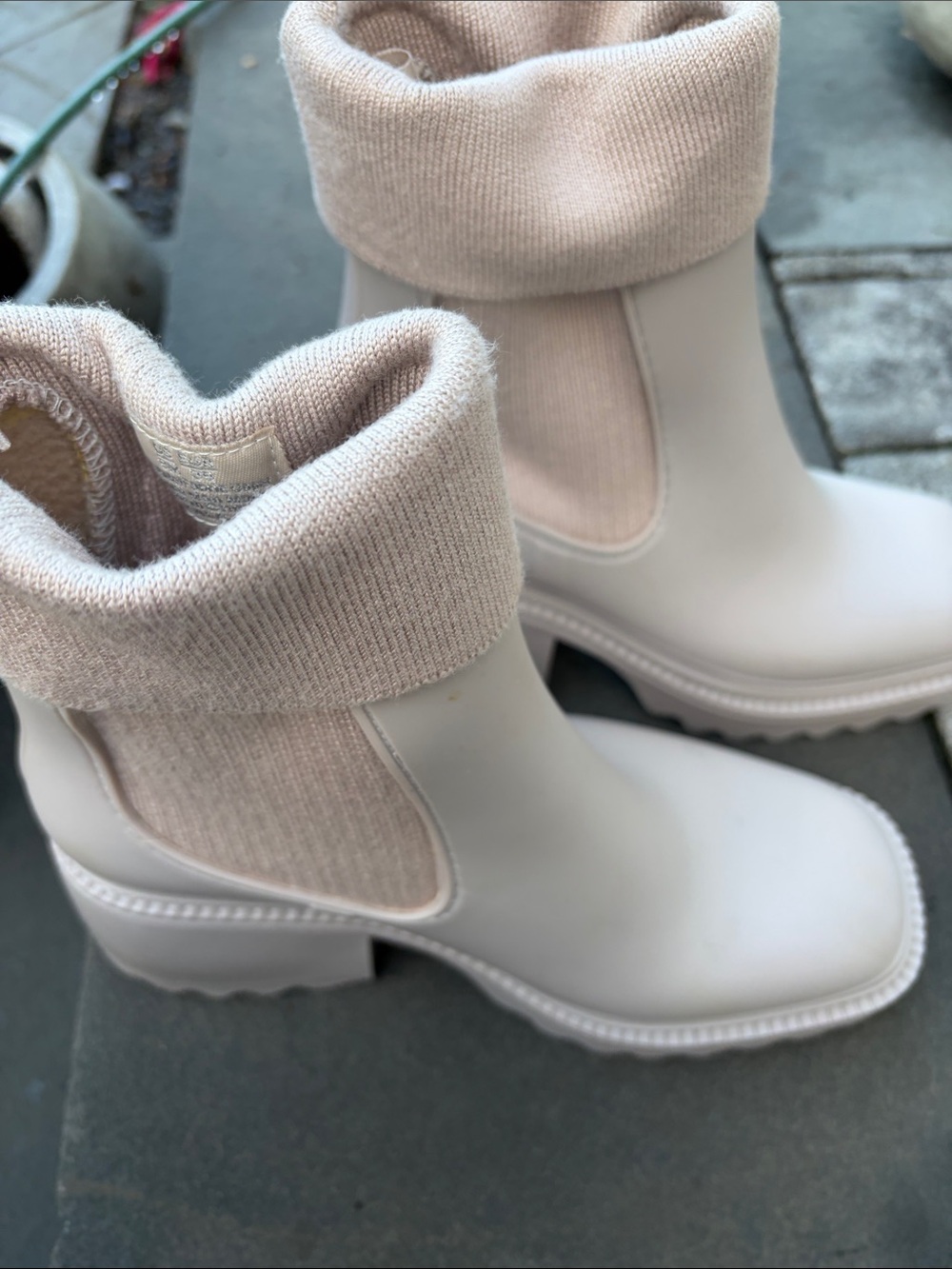 Women's Light Mauve Chelsea Boots with Knit Cuff